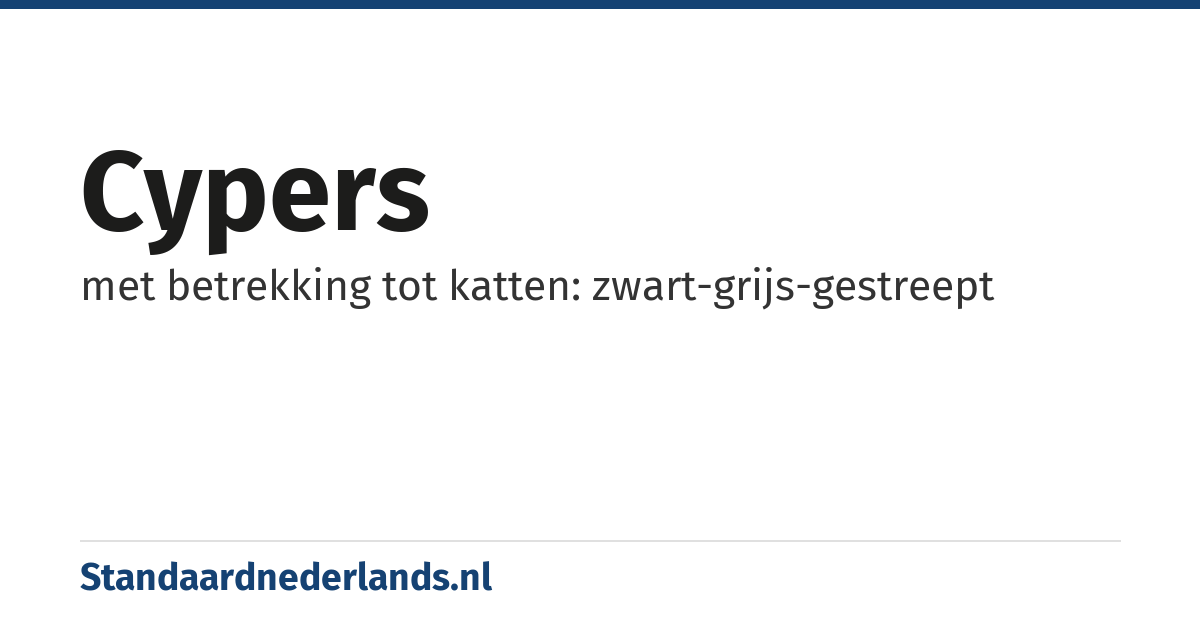 cypers: met betrekking tot katten: zwart-grijs-gestreept