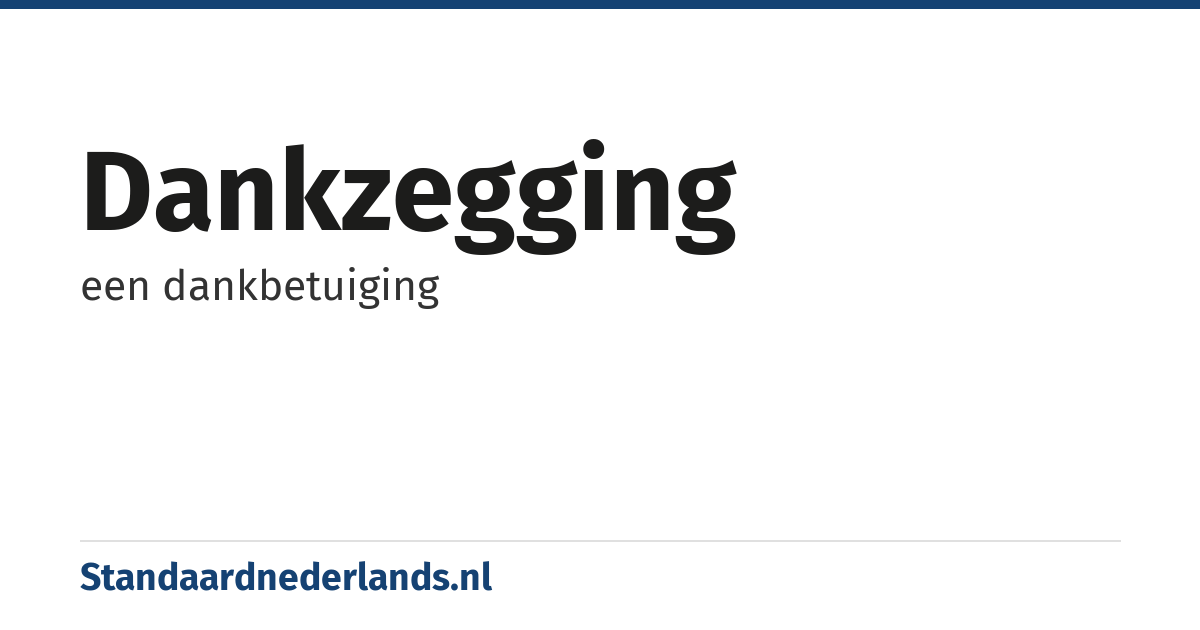 dankzegging: een dankbetuiging
