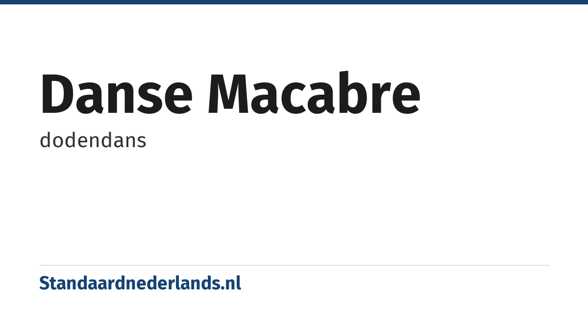 danse macabre: dodendans