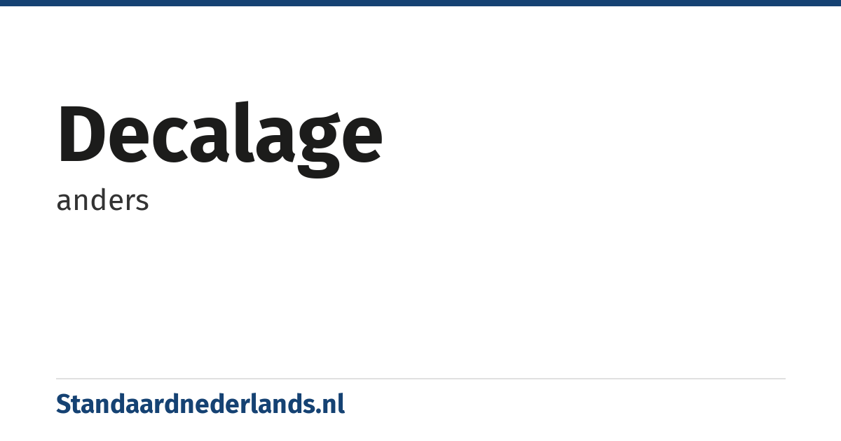 decalage: anders