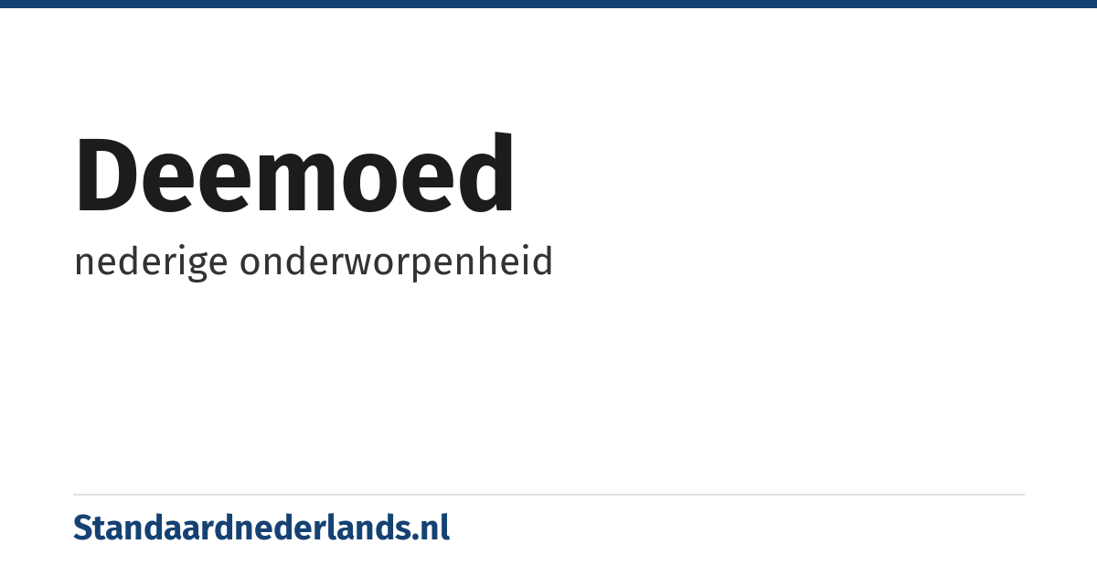 deemoed: nederige onderworpenheid