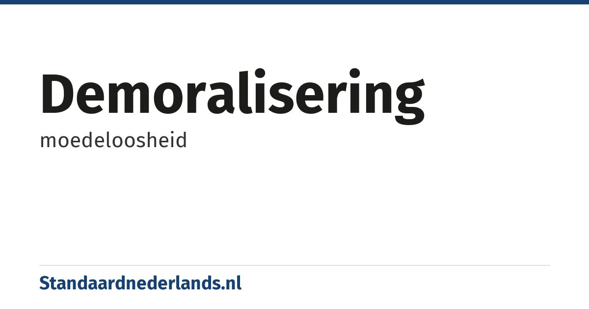 demoralisering: moedeloosheid