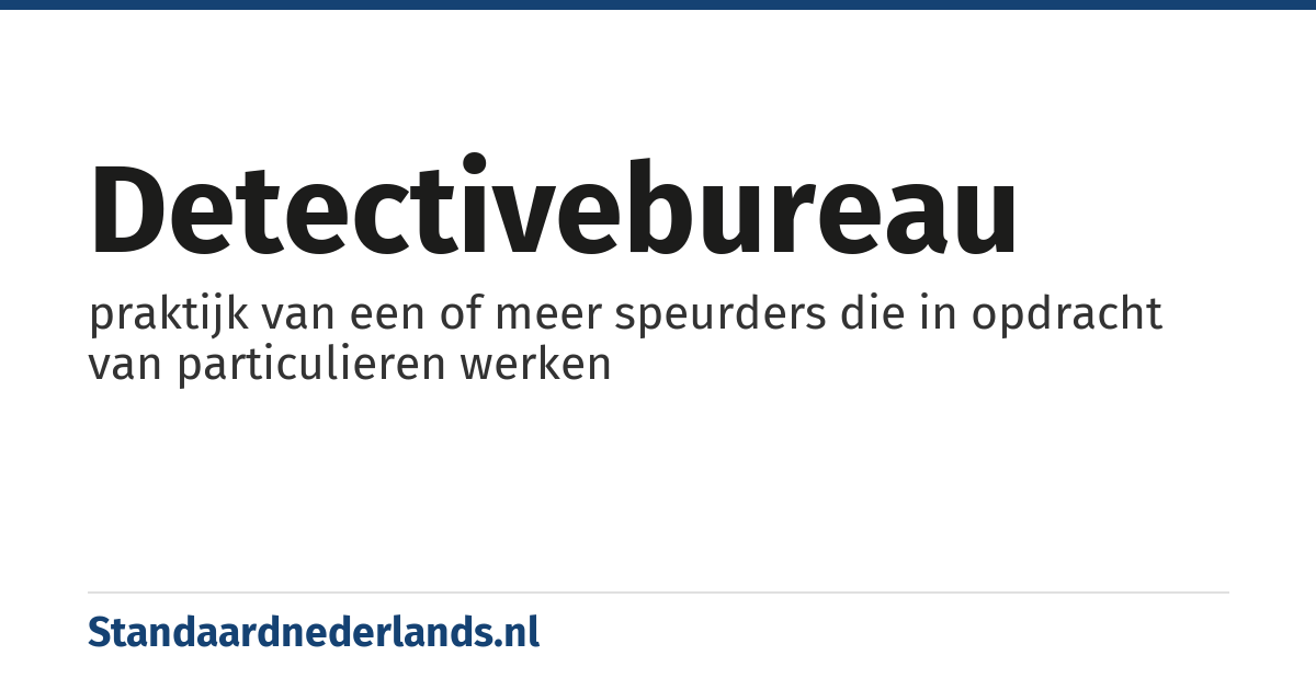 detectivebureau: praktijk van een of meer speurders die in opdracht van particulieren werken