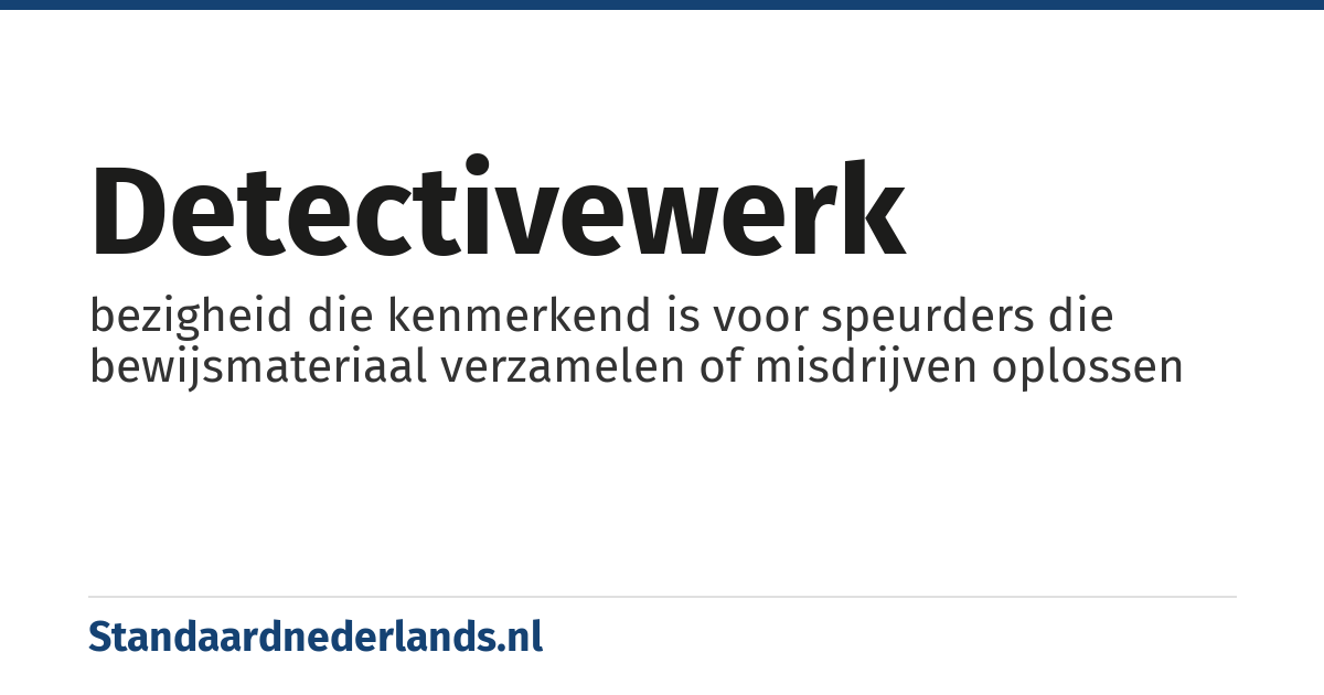 detectivewerk: bezigheid die kenmerkend is voor speurders die bewijsmateriaal verzamelen of misdrijven oplossen