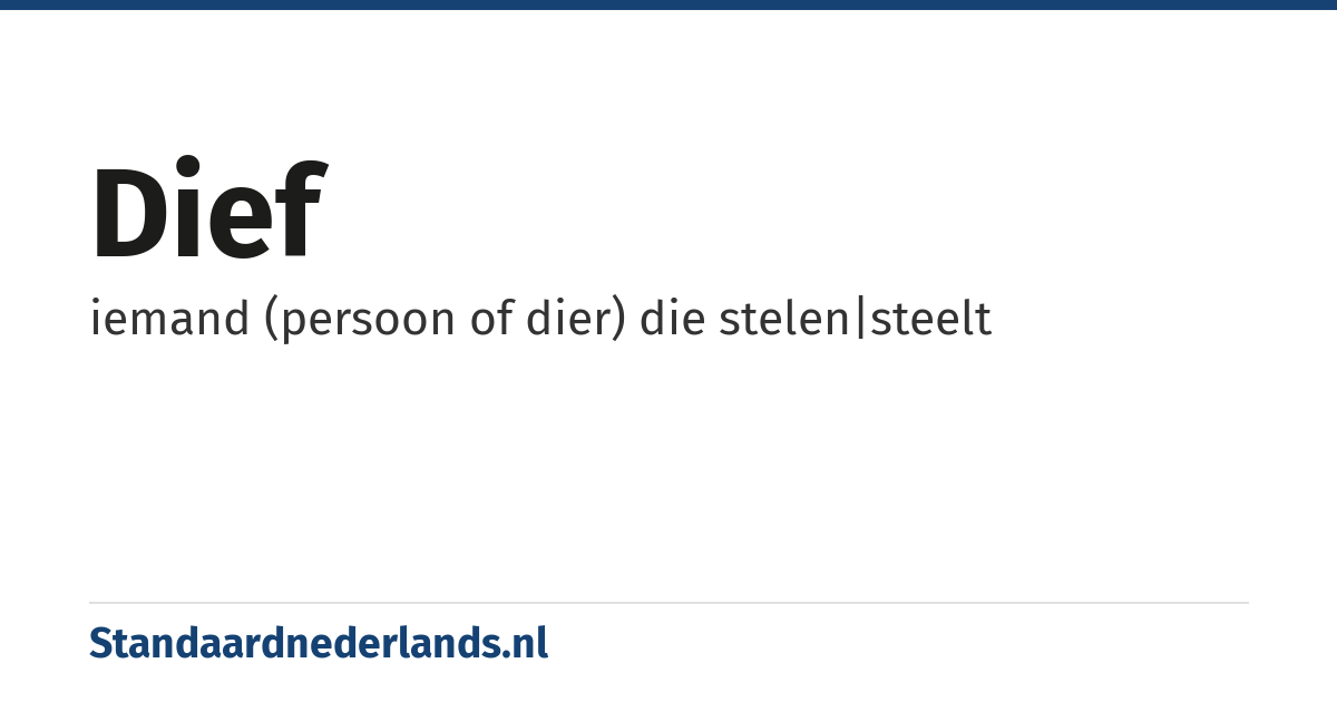 dief: iemand (persoon of dier) die stelen|steelt