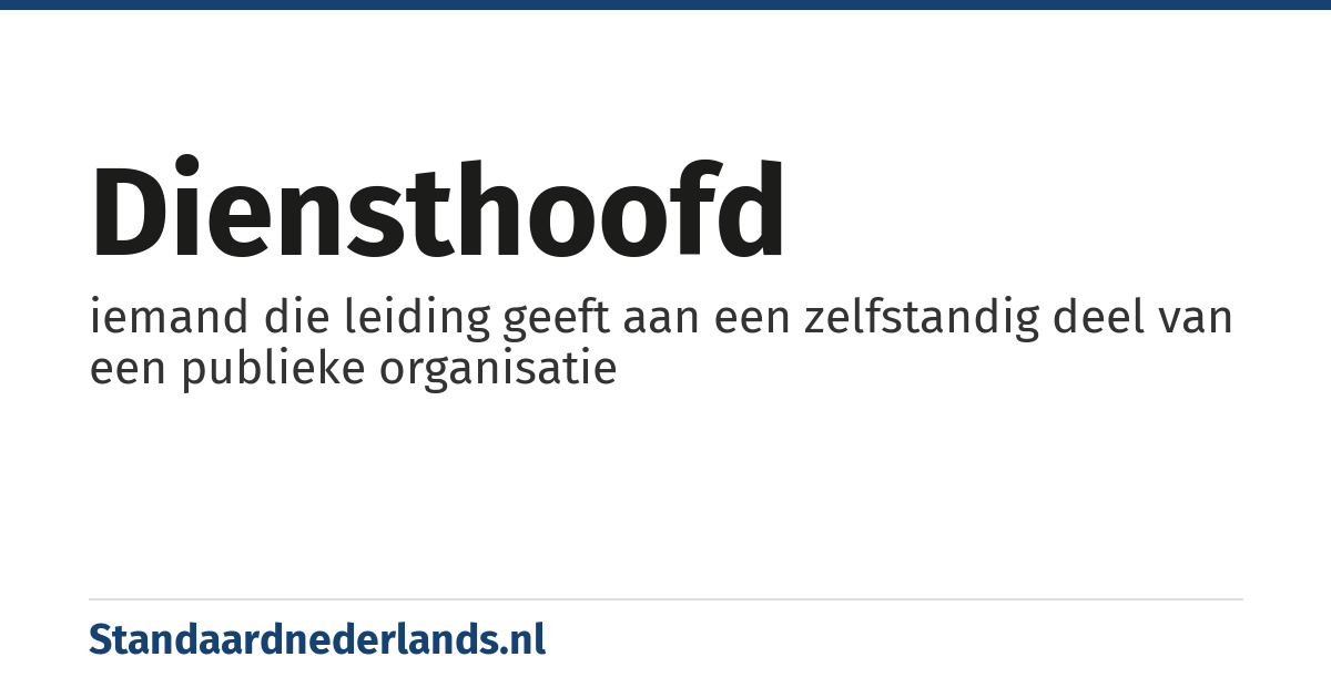 diensthoofd: iemand die leiding geeft aan een zelfstandig deel van een publieke organisatie