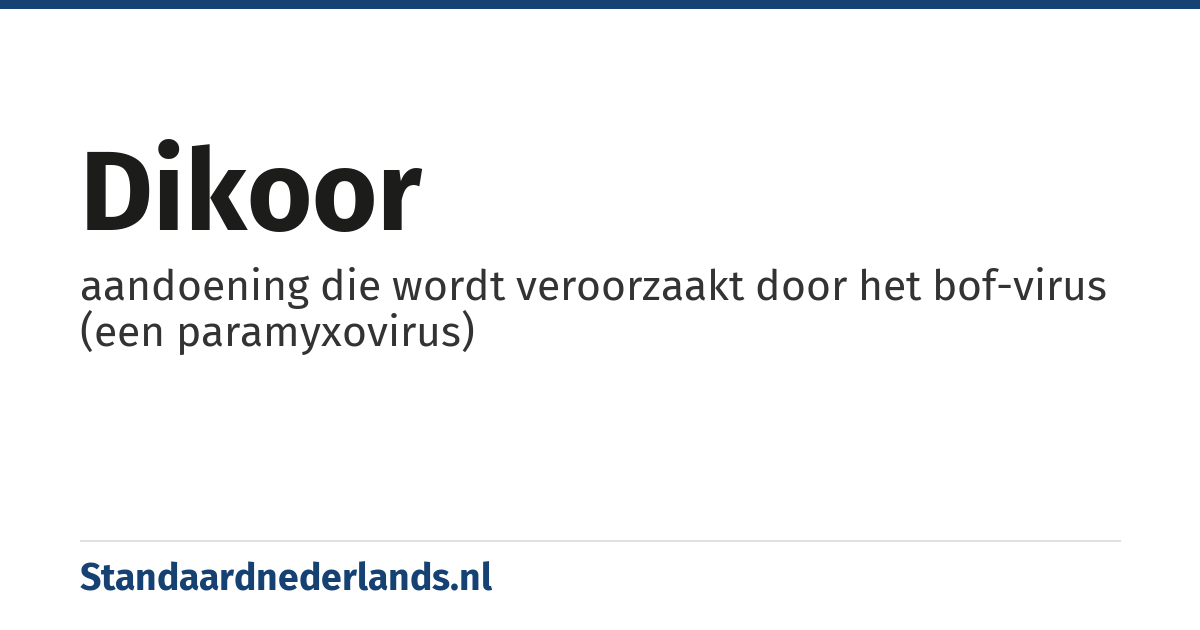 dikoor: aandoening die wordt veroorzaakt door het bof-virus (een paramyxovirus)