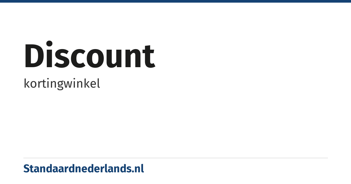 discount: kortingwinkel