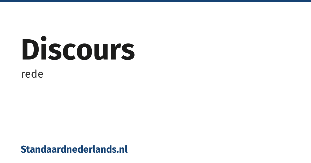discours: rede