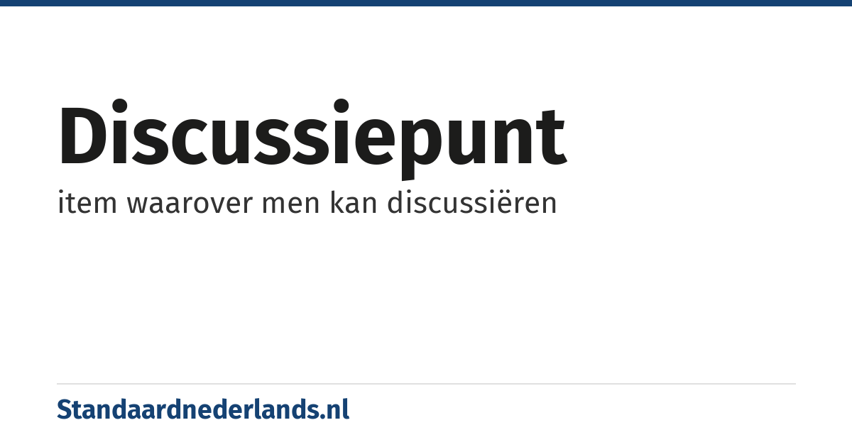 discussiepunt: item waarover men kan discussiëren