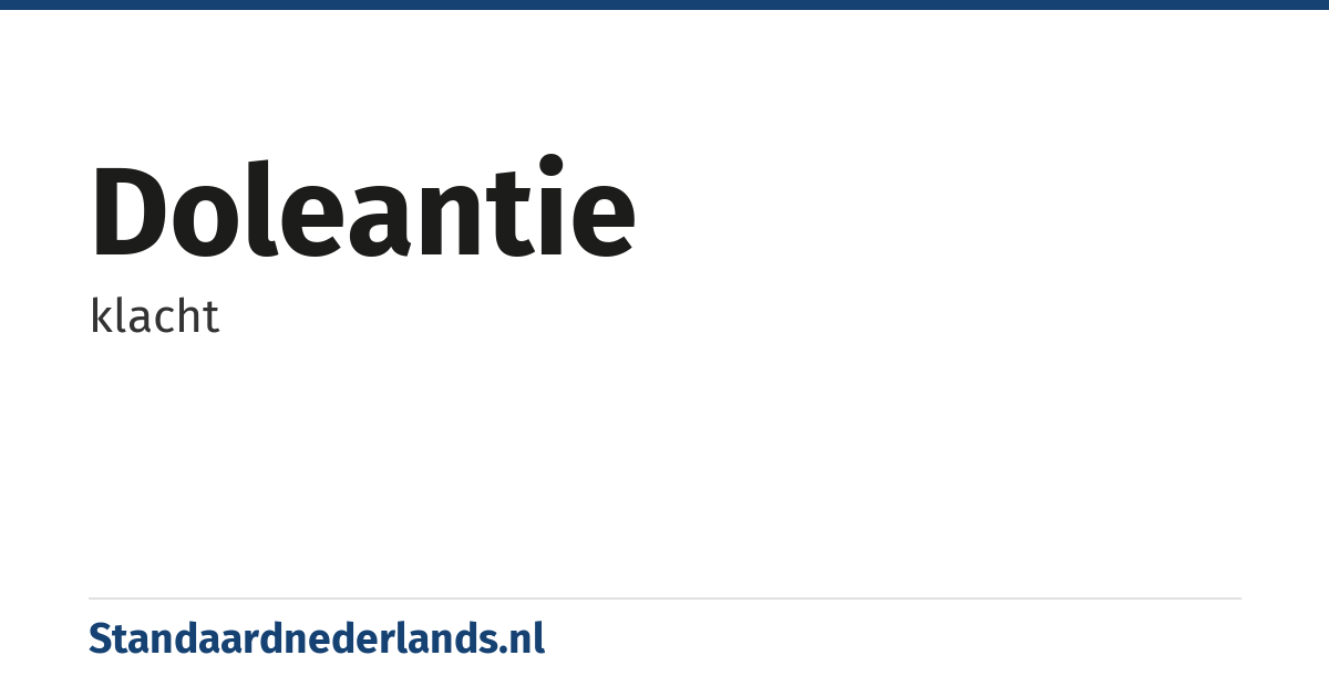 doleantie: klacht