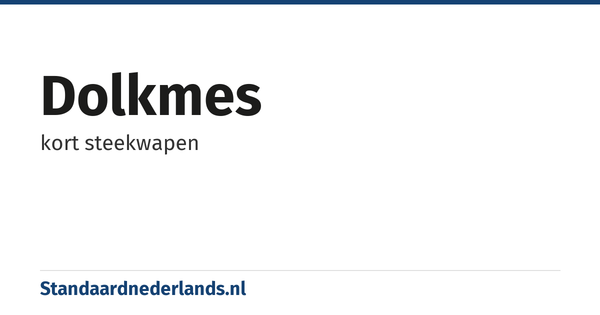 dolkmes: kort steekwapen