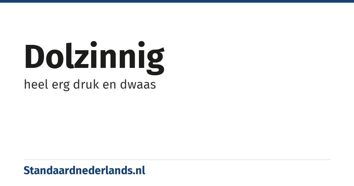 dolzinnig: heel erg druk en dwaas