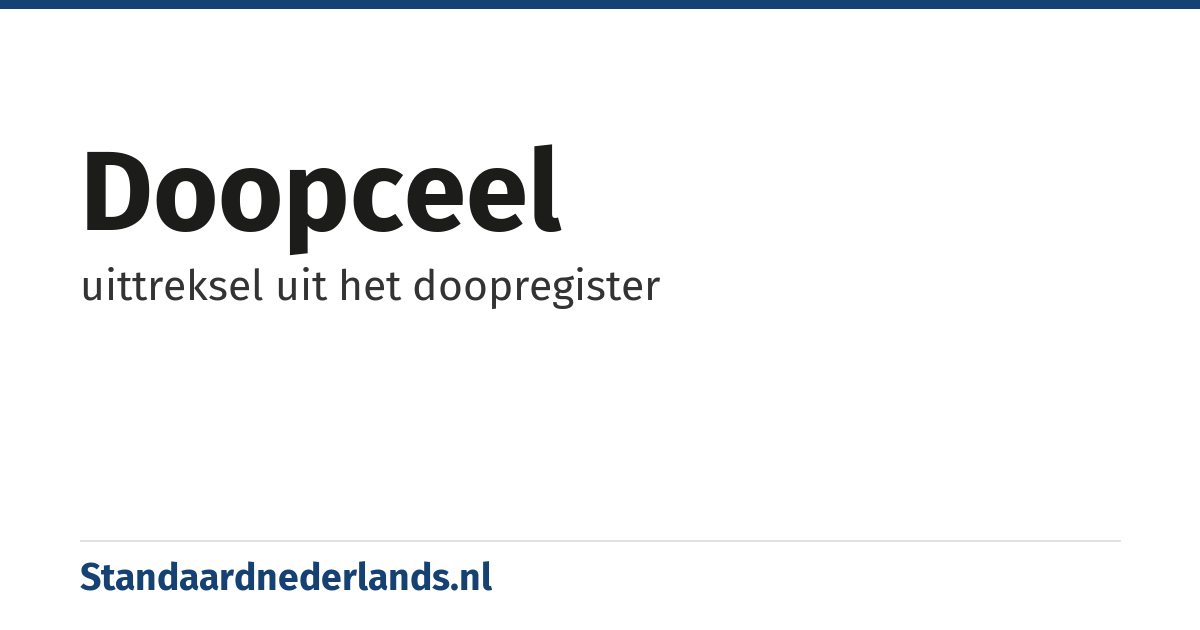 doopceel: uittreksel uit het doopregister