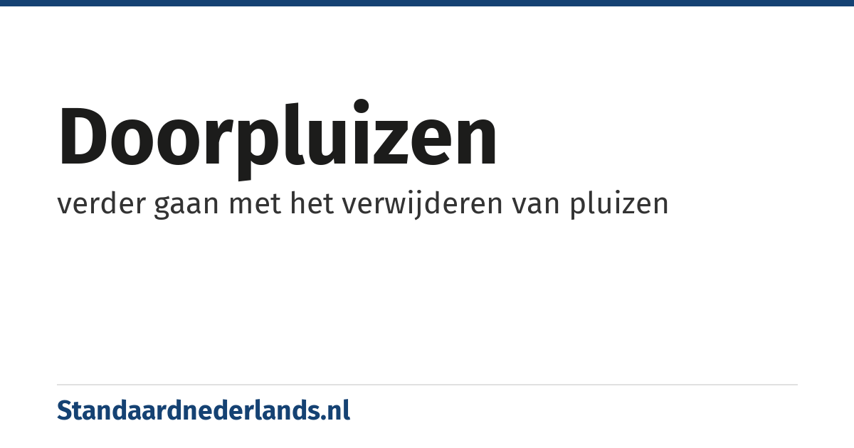 doorpluizen: verder gaan met het verwijderen van pluizen