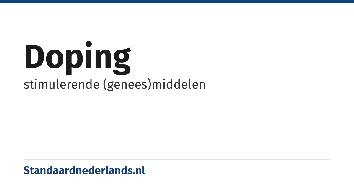 doping: stimulerende (genees)middelen