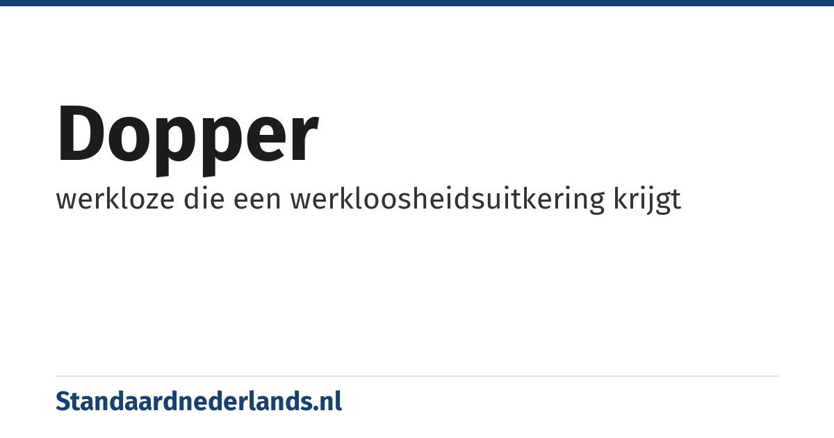 dopper: werkloze die een werkloosheidsuitkering krijgt