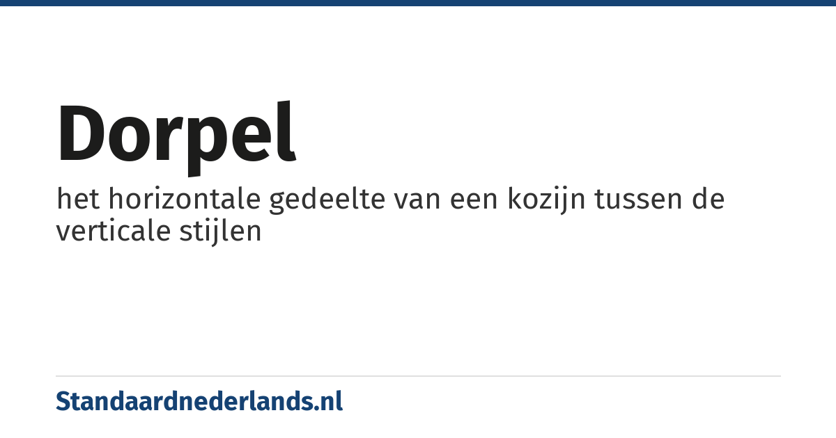 dorpel: het horizontale gedeelte van een kozijn tussen de verticale stijlen