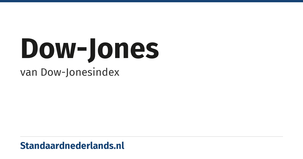 Dow-Jones: van Dow-Jonesindex