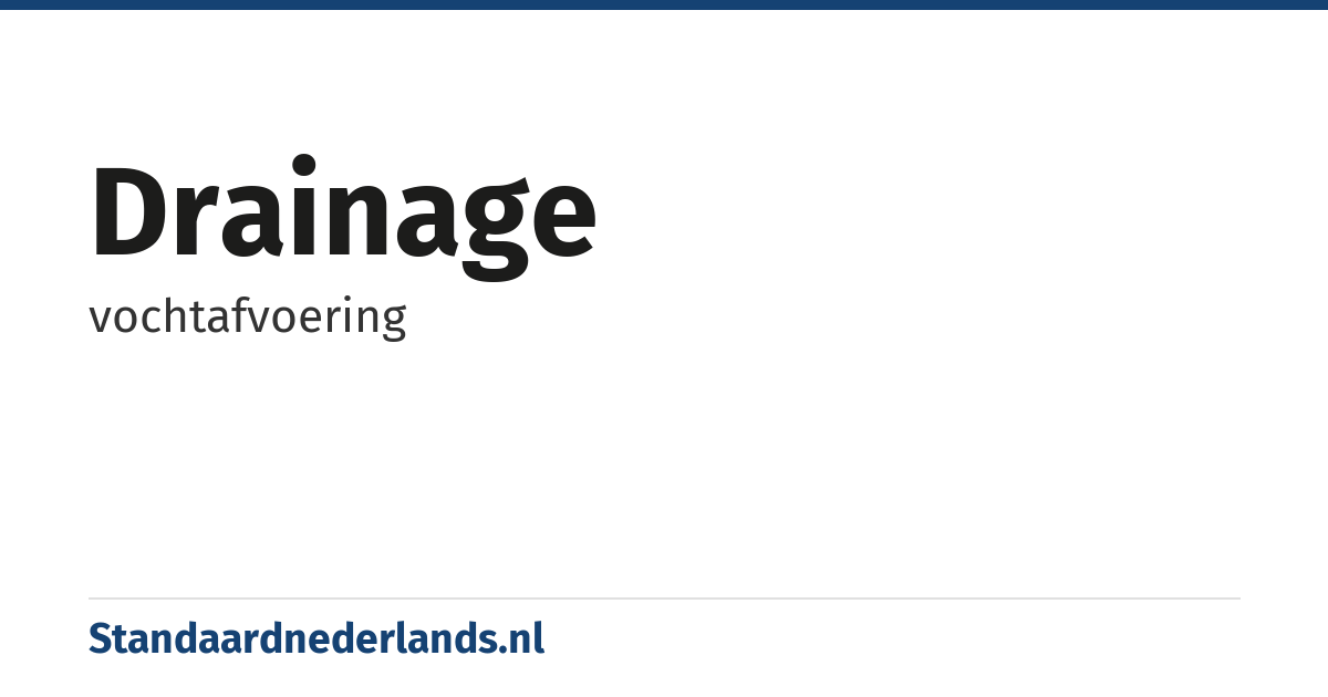 drainage: vochtafvoering