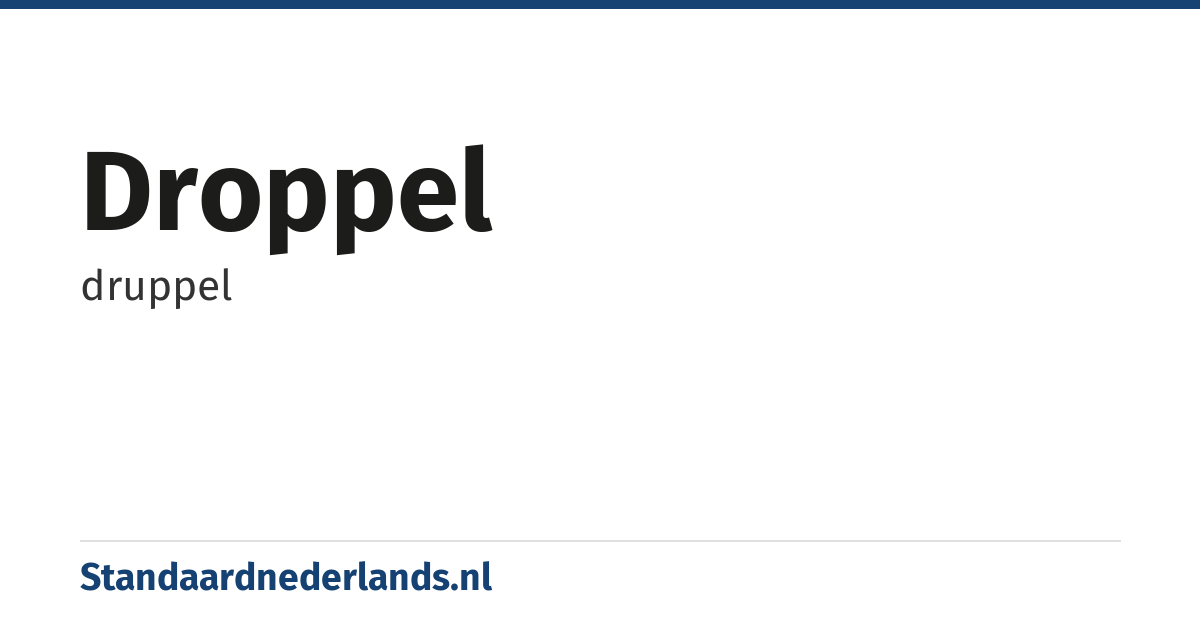 droppel: druppel