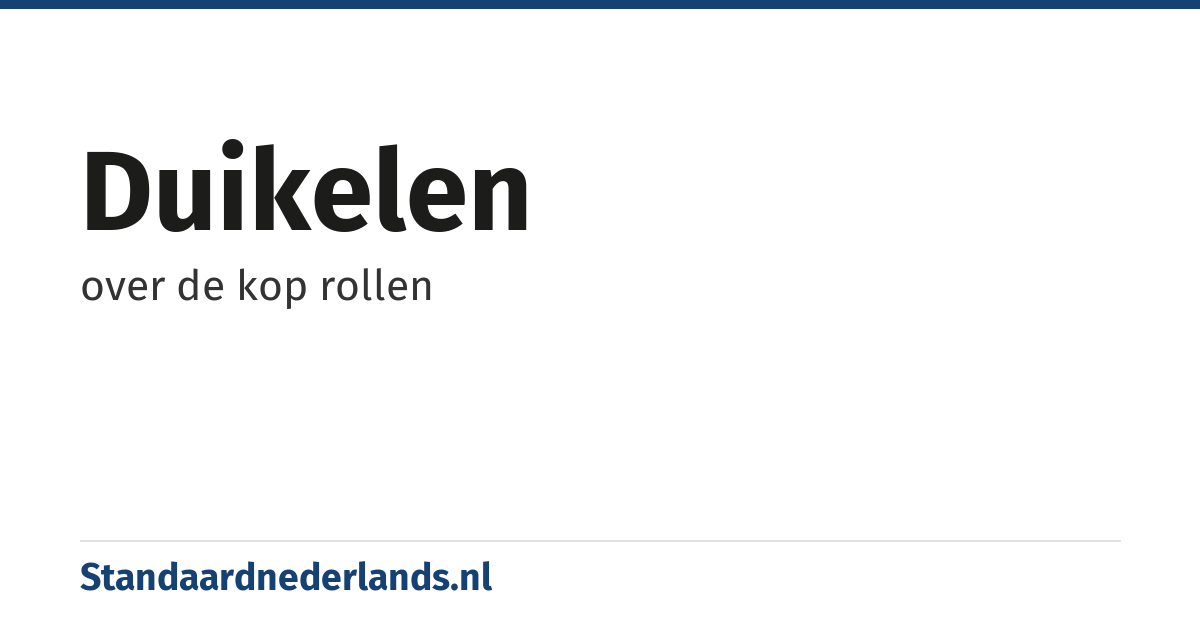 duikelen: over de kop rollen