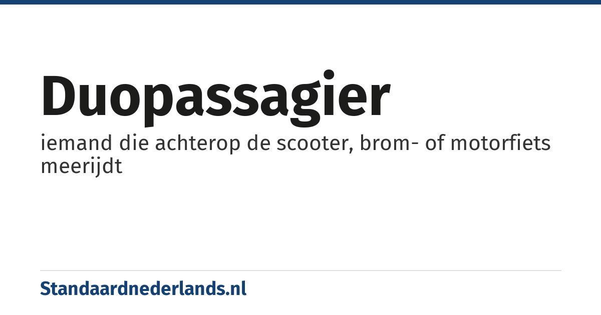 duopassagier: iemand die achterop de scooter, brom- of motorfiets meerijdt