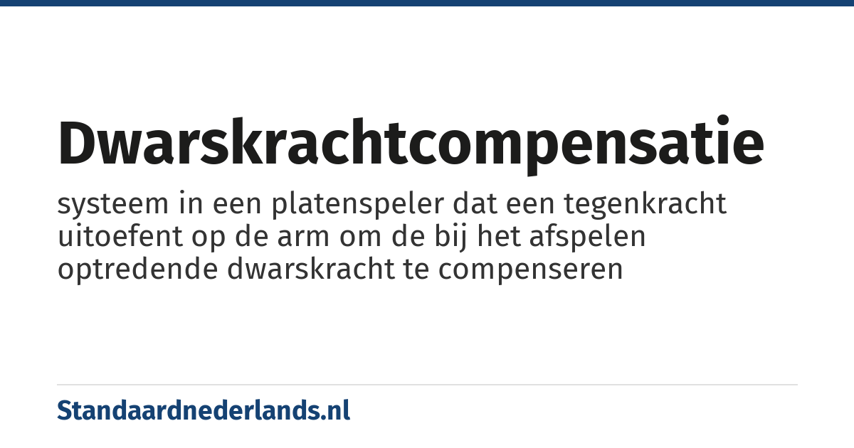 dwarskrachtcompensatie: systeem in een platenspeler dat een tegenkracht uitoefent op de arm om de bij het afspelen optredende dwarskracht te compenseren