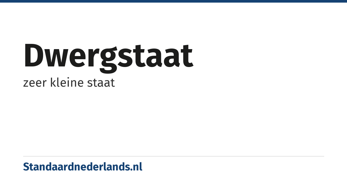 dwergstaat: zeer kleine staat