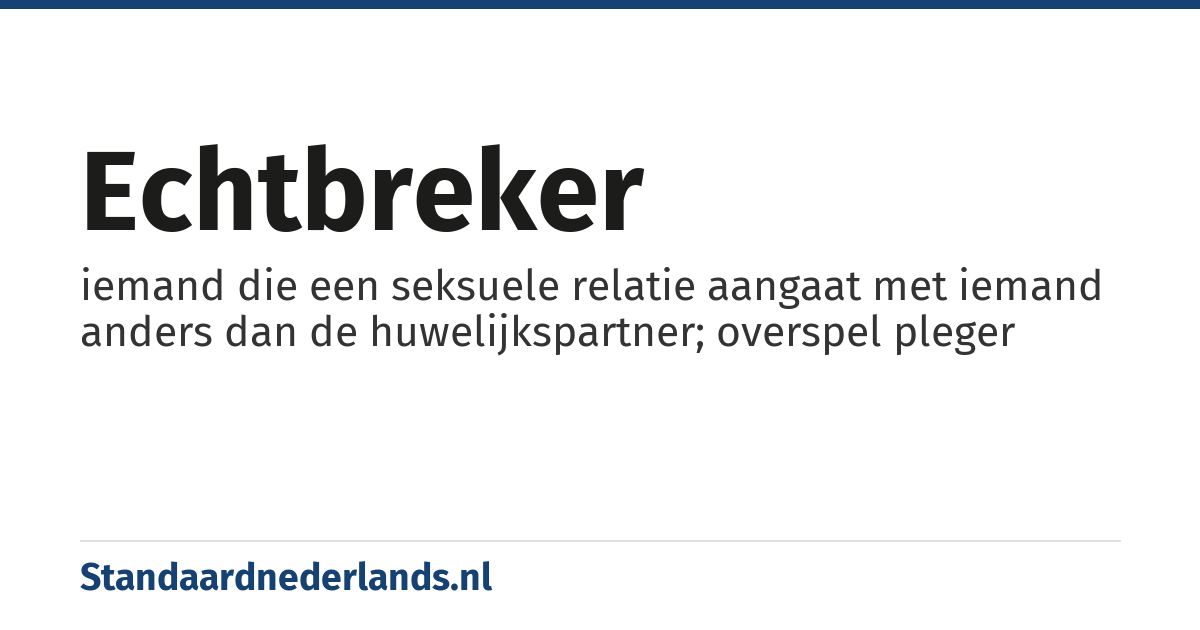 echtbreker: iemand die een seksuele relatie aangaat met iemand anders dan de huwelijkspartner; overspel pleger
