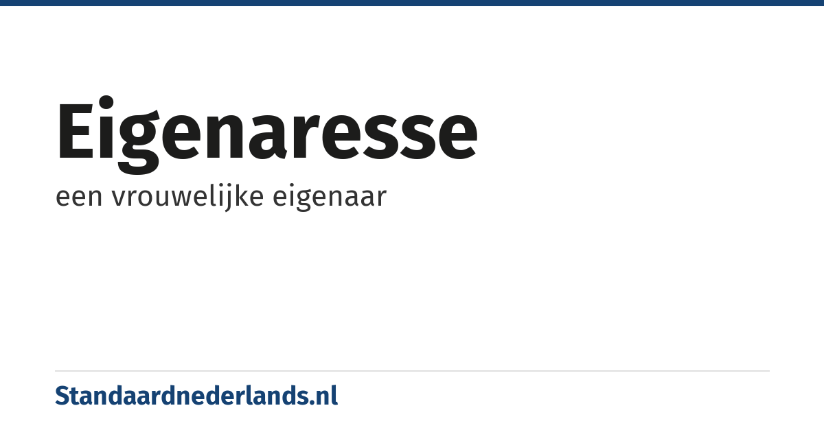 eigenaresse: een vrouwelijke eigenaar