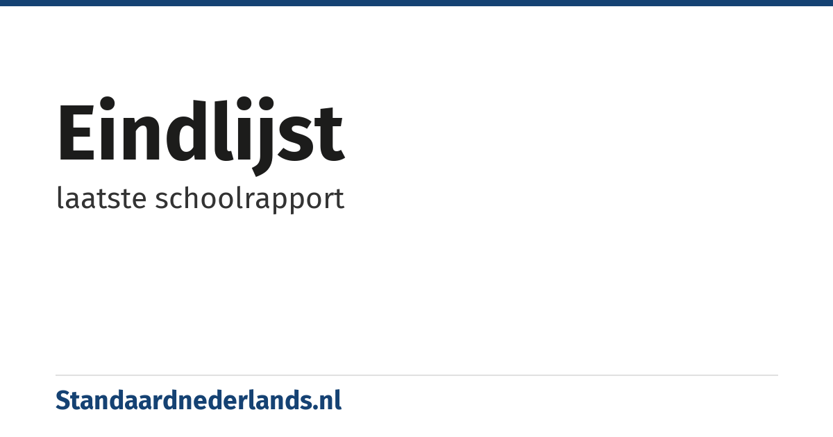 eindlijst: laatste schoolrapport