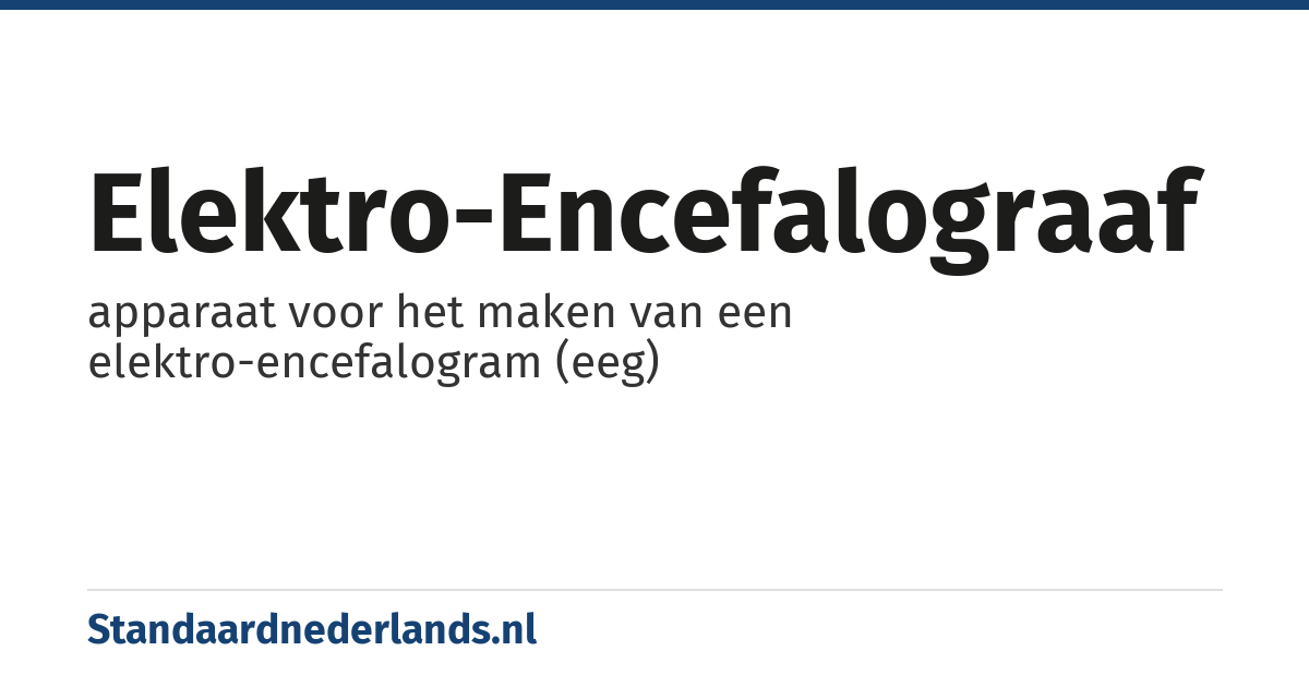 elektro-encefalograaf: apparaat voor het maken van een elektro-encefalogram (eeg)