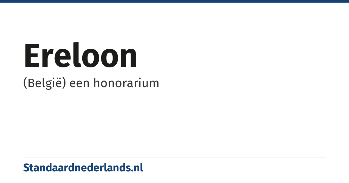 ereloon: (België) een honorarium