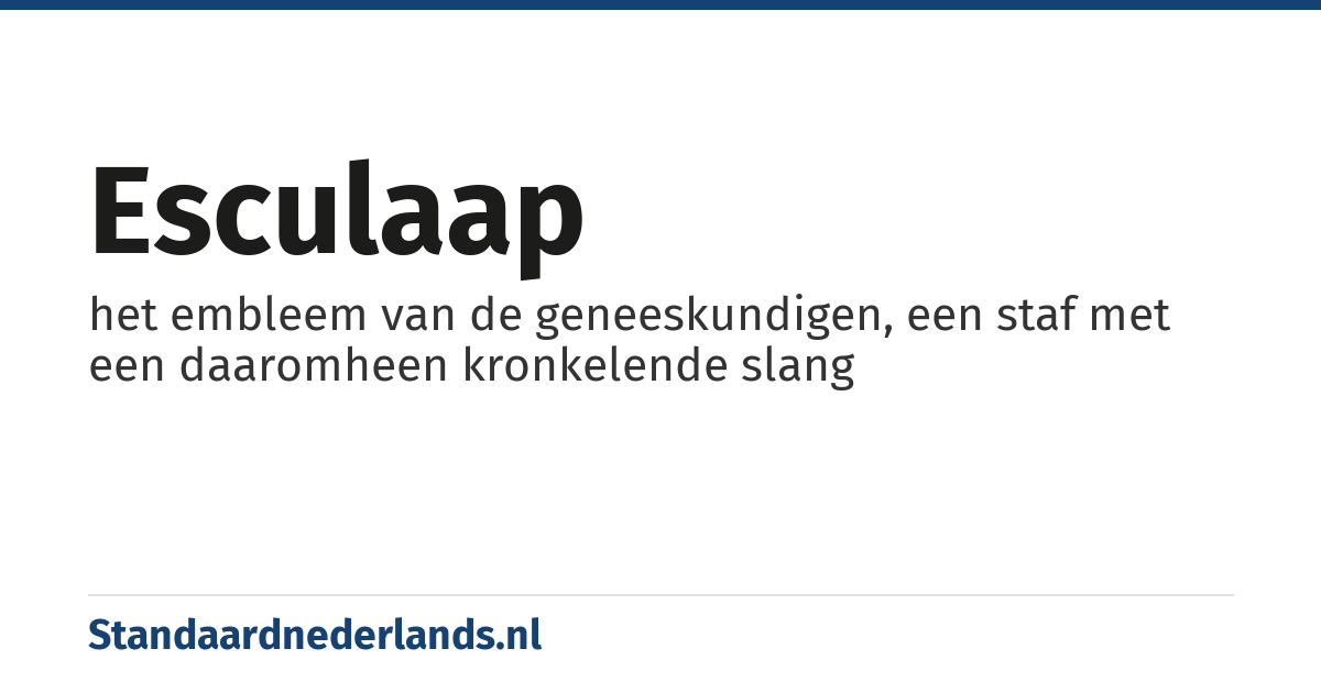 esculaap: het embleem van de geneeskundigen, een staf met een daaromheen kronkelende slang