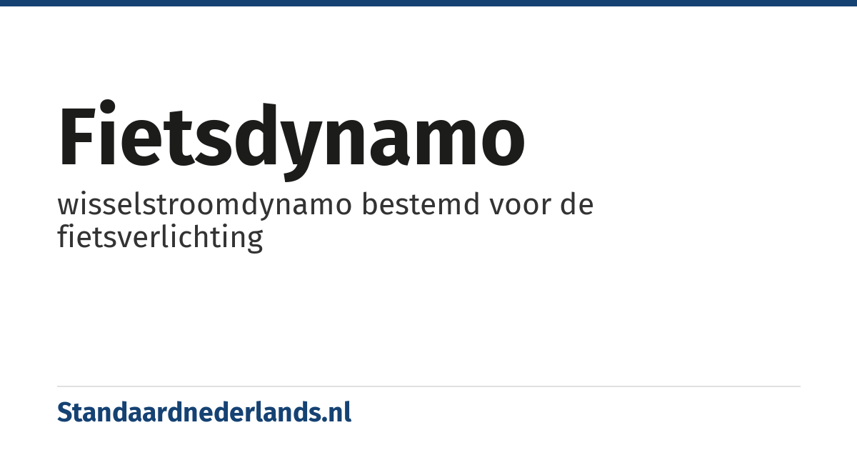 fietsdynamo: wisselstroomdynamo bestemd voor de fietsverlichting