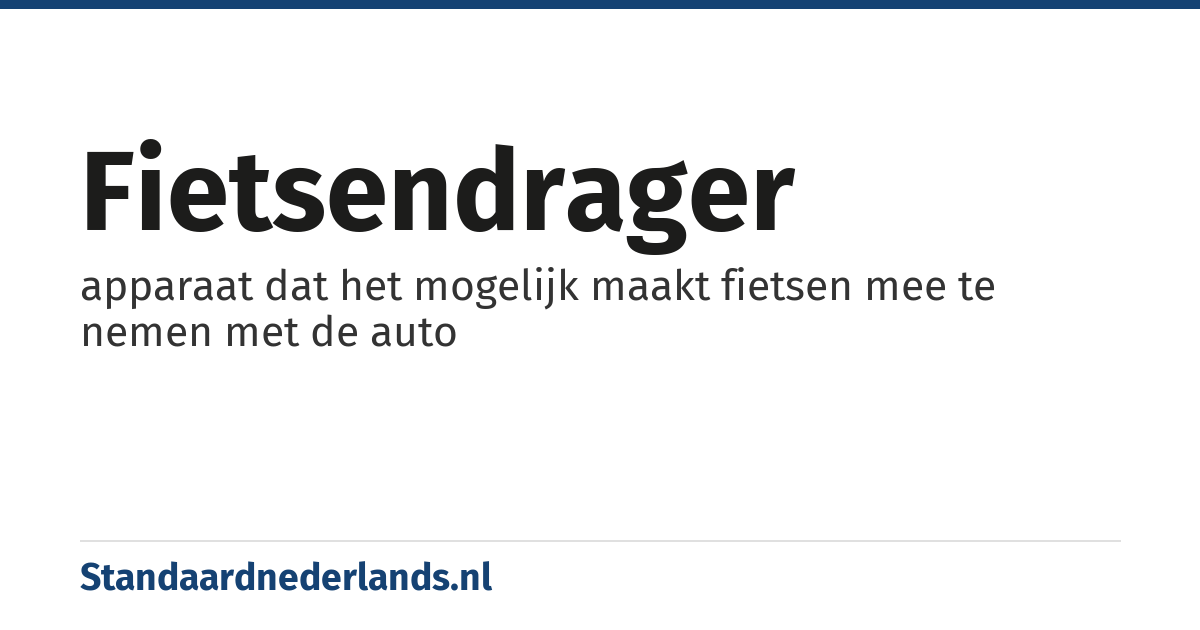 fietsendrager: apparaat dat het mogelijk maakt fietsen mee te nemen met de auto
