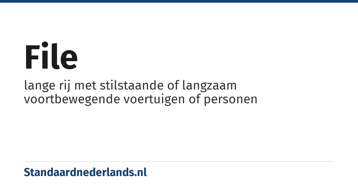 file: lange rij met stilstaande of langzaam voortbewegende voertuigen of personen