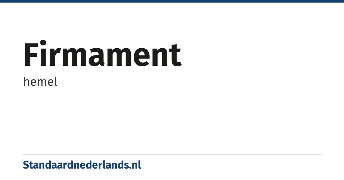 firmament: hemel