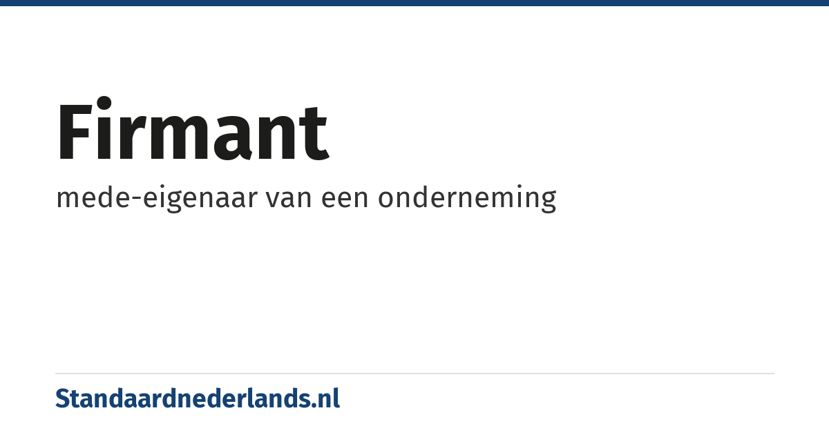 firmant: mede-eigenaar van een onderneming