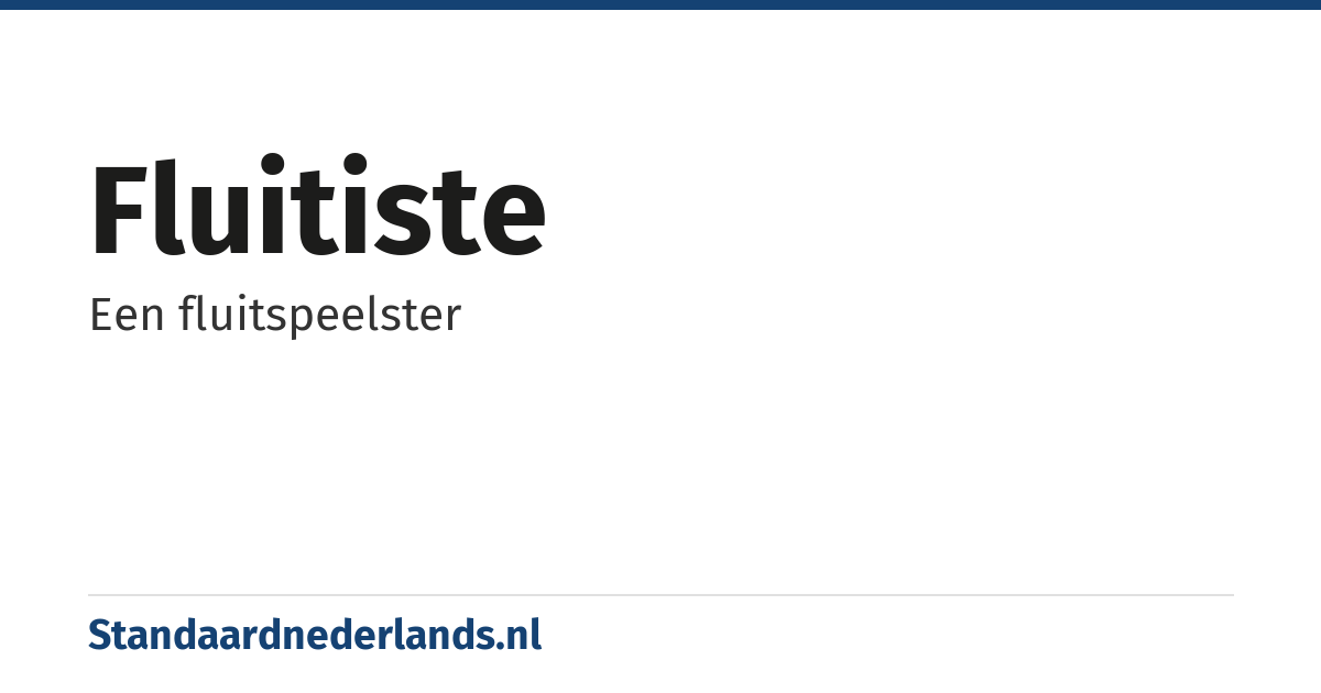 fluitiste: Een fluitspeelster