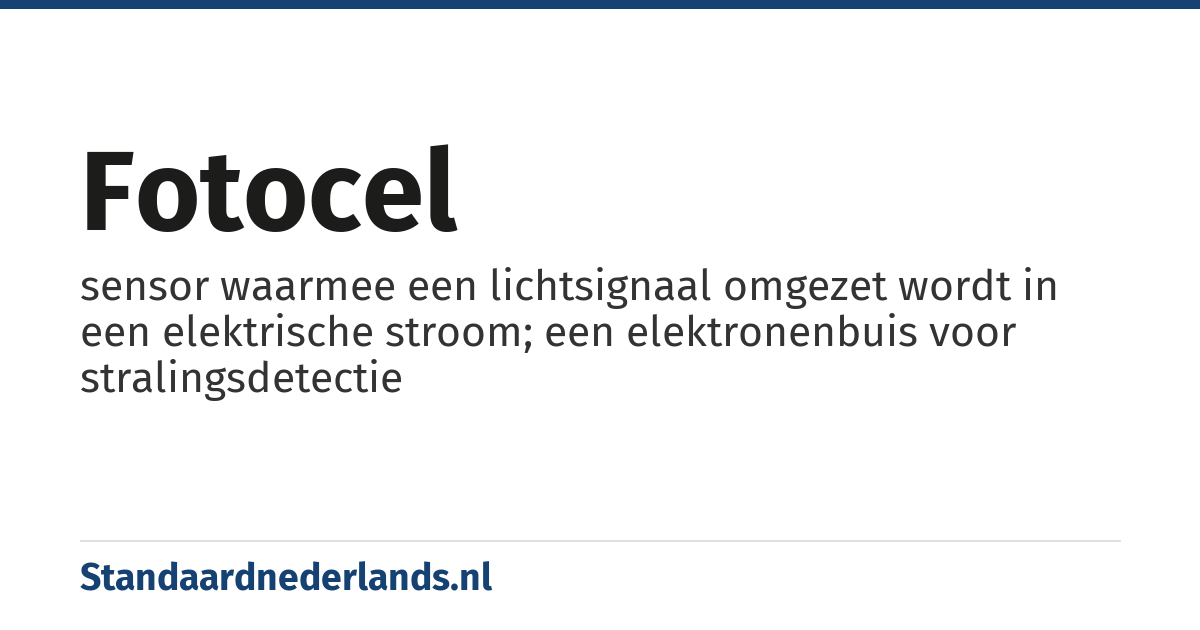 fotocel: sensor waarmee een lichtsignaal omgezet wordt in een elektrische stroom; een elektronenbuis voor stralingsdetectie