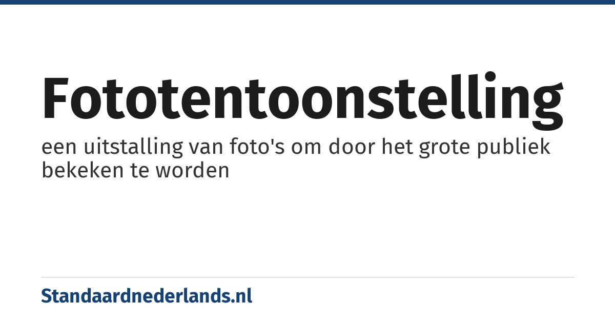 fototentoonstelling: een uitstalling van foto's om door het grote publiek bekeken te worden