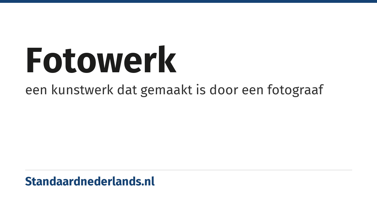 fotowerk: een kunstwerk dat gemaakt is door een fotograaf