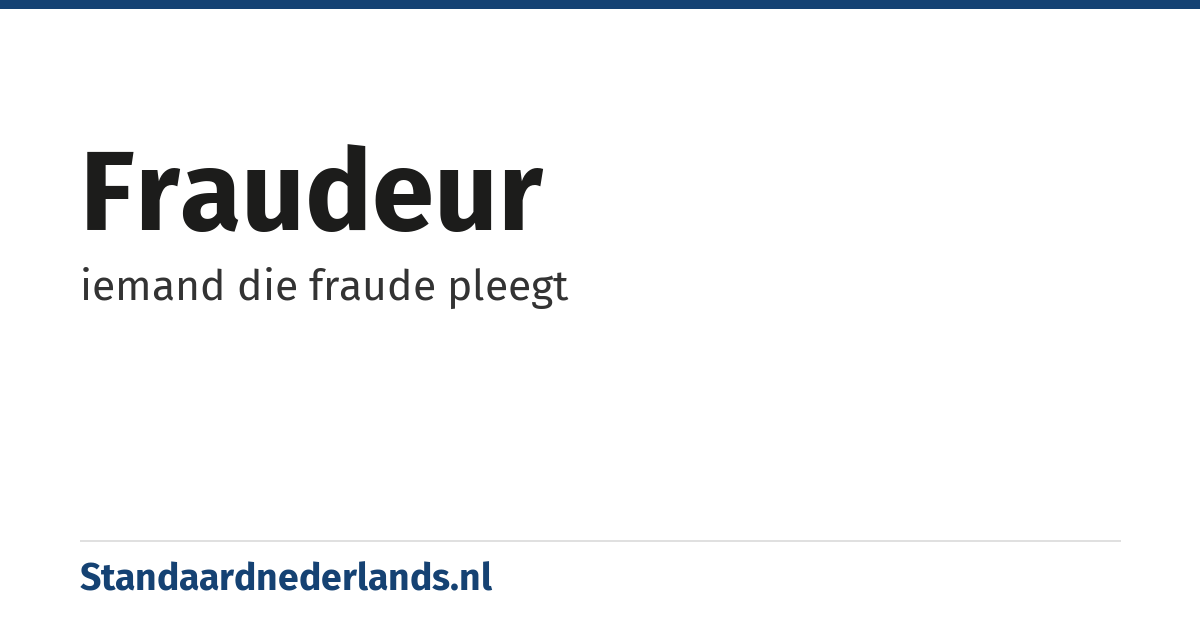 fraudeur: iemand die fraude pleegt