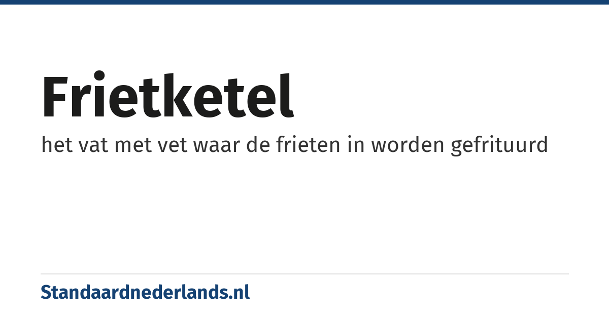 frietketel: het vat met vet waar de frieten in worden gefrituurd