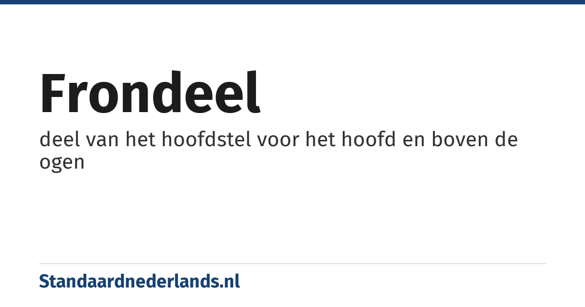 frondeel: deel van het hoofdstel voor het hoofd en boven de ogen