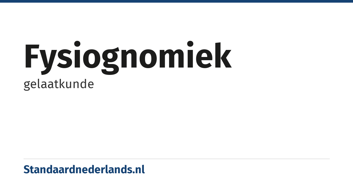 fysiognomiek: gelaatkunde