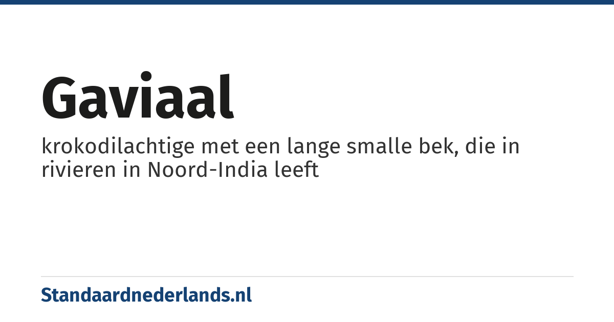gaviaal: krokodilachtige met een lange smalle bek, die in rivieren in Noord-India leeft