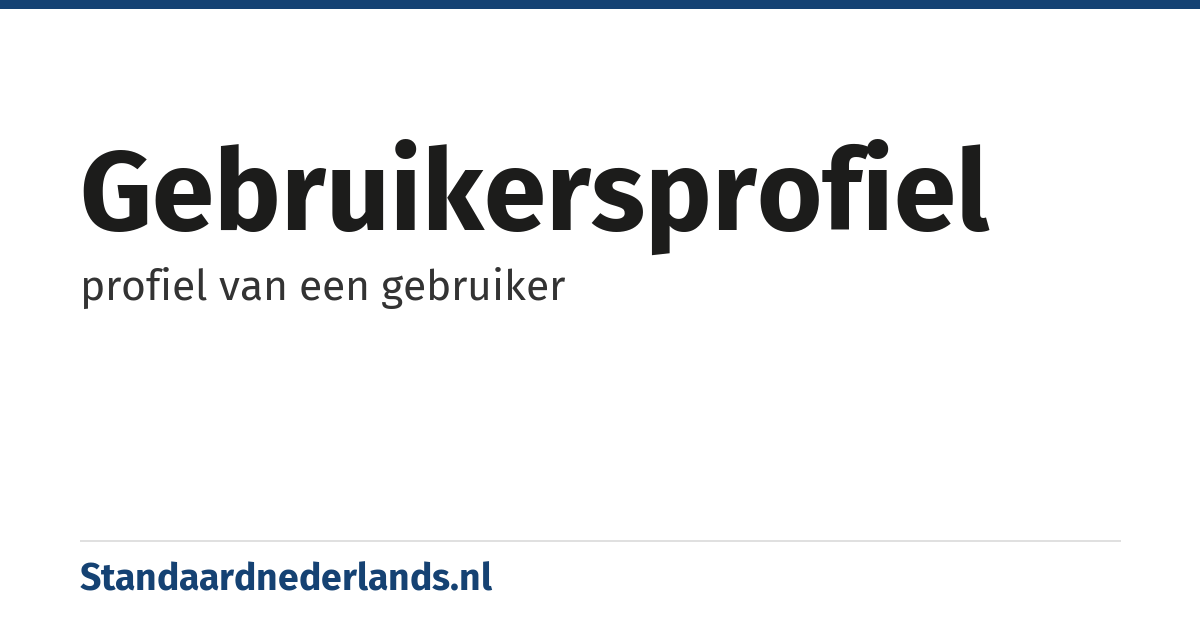 gebruikersprofiel: profiel van een gebruiker